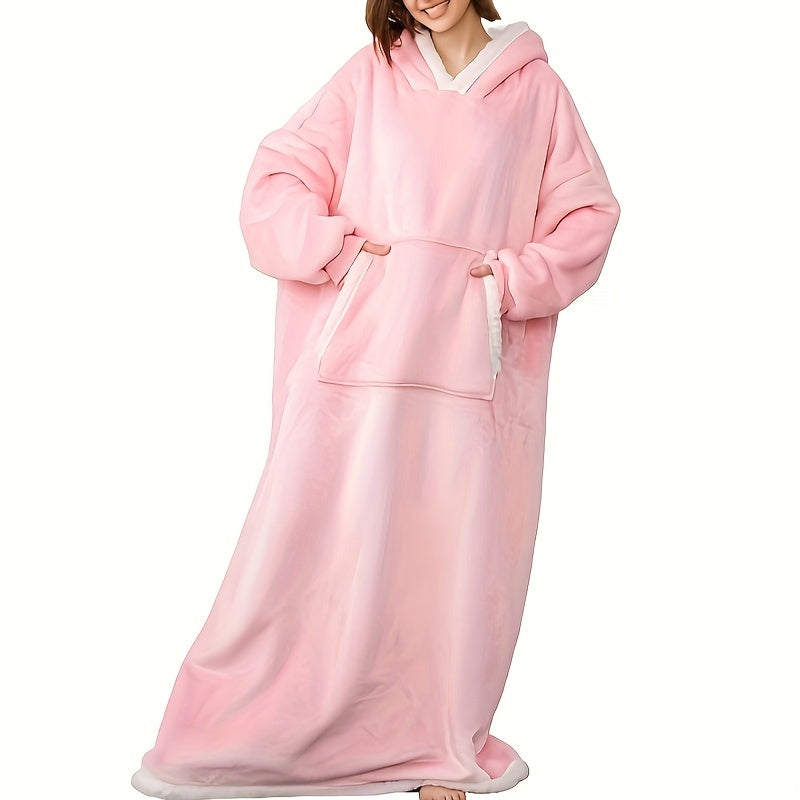 Manta con capucha acogedora y portátil, suave forro polar sherpa, bolsillos grandes, cinturón ajustable, regalo de invierno cálido para mujeres, hombres, novias y mamás. Perfecta para actividades en interiores y exteriores.