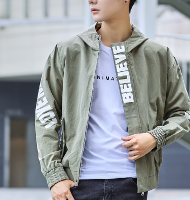 Chaqueta de trabajo informal con capucha para hombre