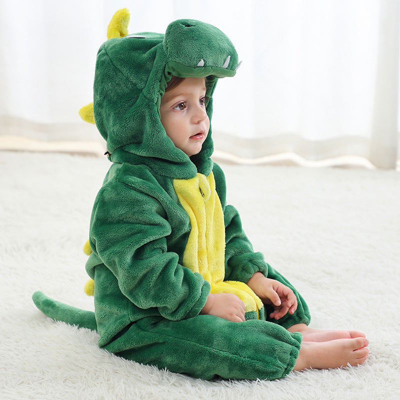 Mono de franela con diseño de animal para niños