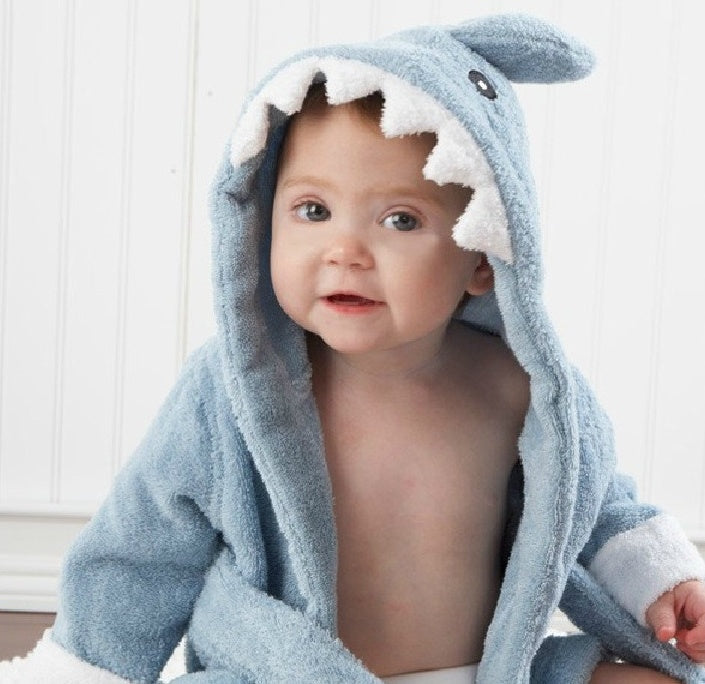 Toallas de baño para bebés con dibujos de animales, albornoces de algodón para niños, albornoces con capucha para bebés.