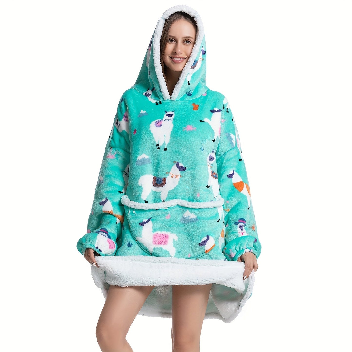 Manta extragrande con capucha, forro polar sherpa para mujer, ultrasuave y cálida, ideal como regalo.