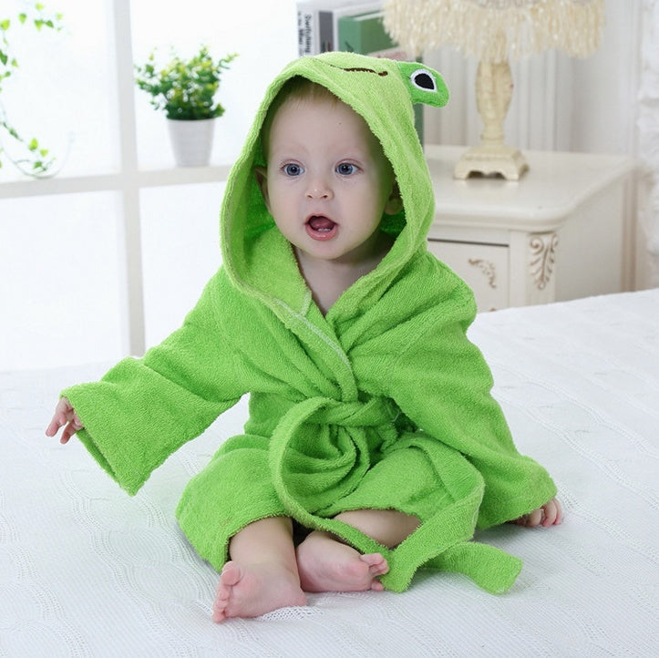 Toallas de baño para bebés con dibujos de animales, albornoces de algodón para niños, albornoces con capucha para bebés.