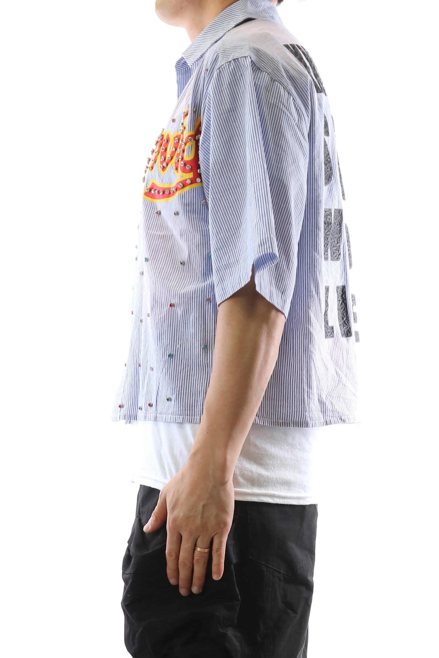 Camisa corta con botones de franela lavada RIA