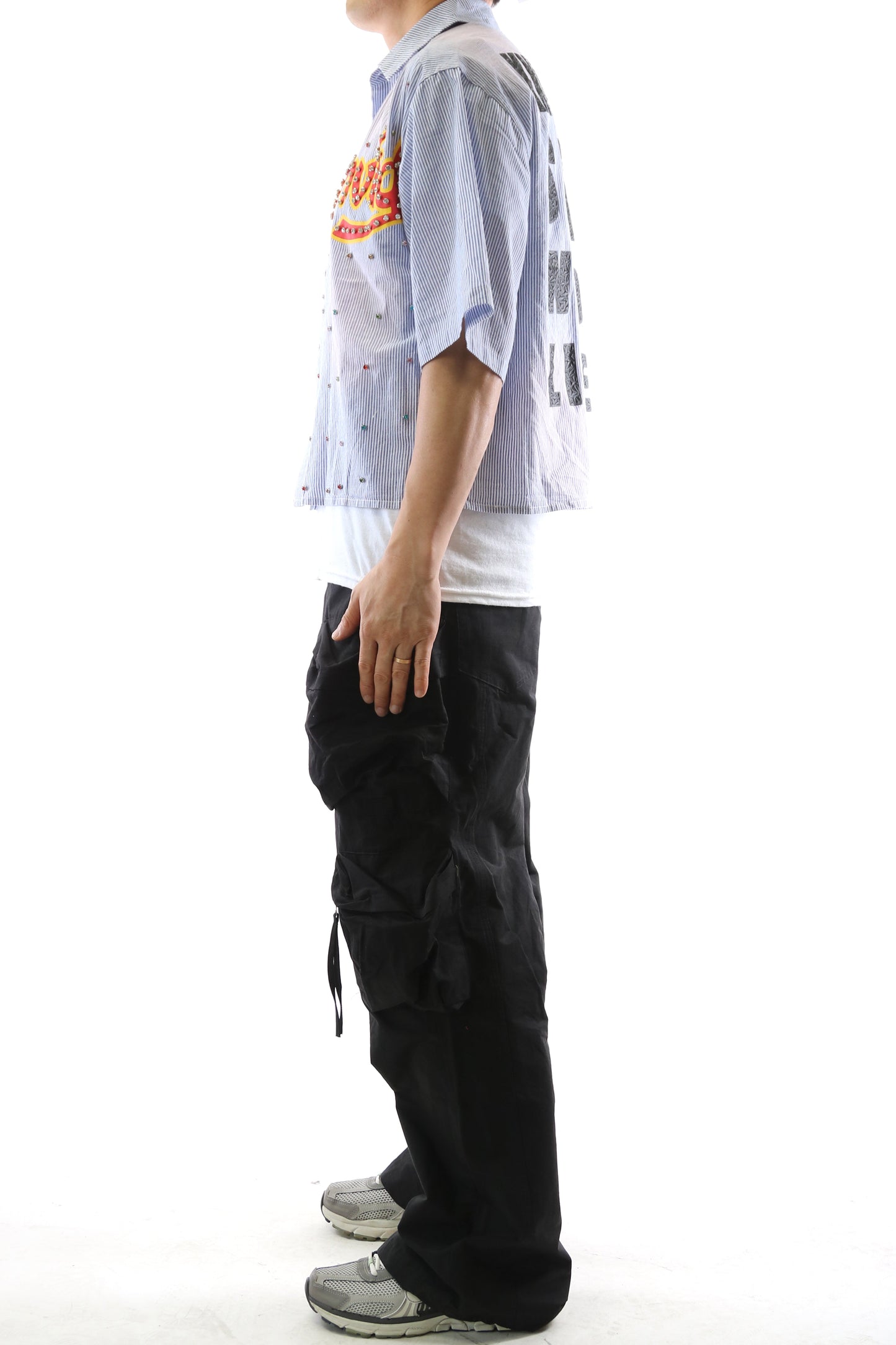 Camisa corta con botones de franela lavada RIA