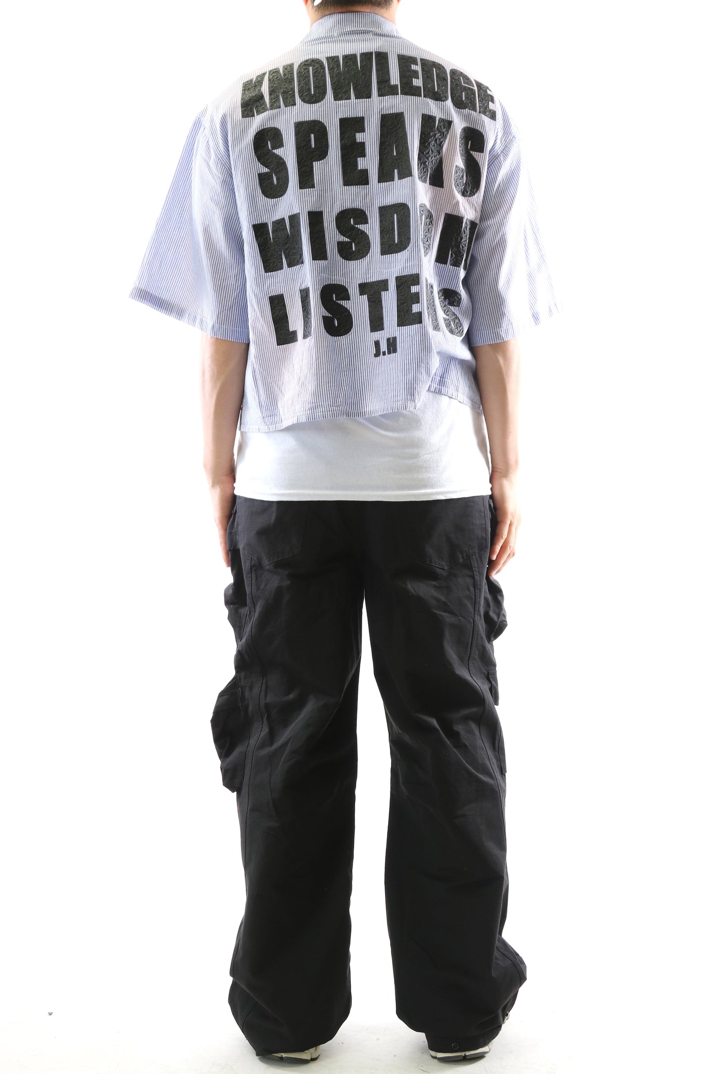 Camisa corta con botones de franela lavada RIA