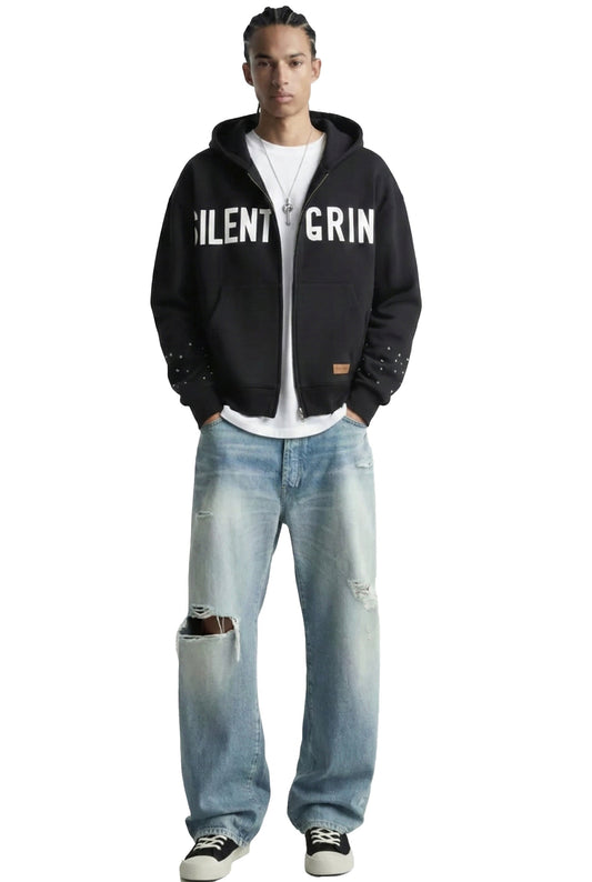 Sudadera con capucha y cremallera completa de tejido rizado francés de manga larga NEW KARAN