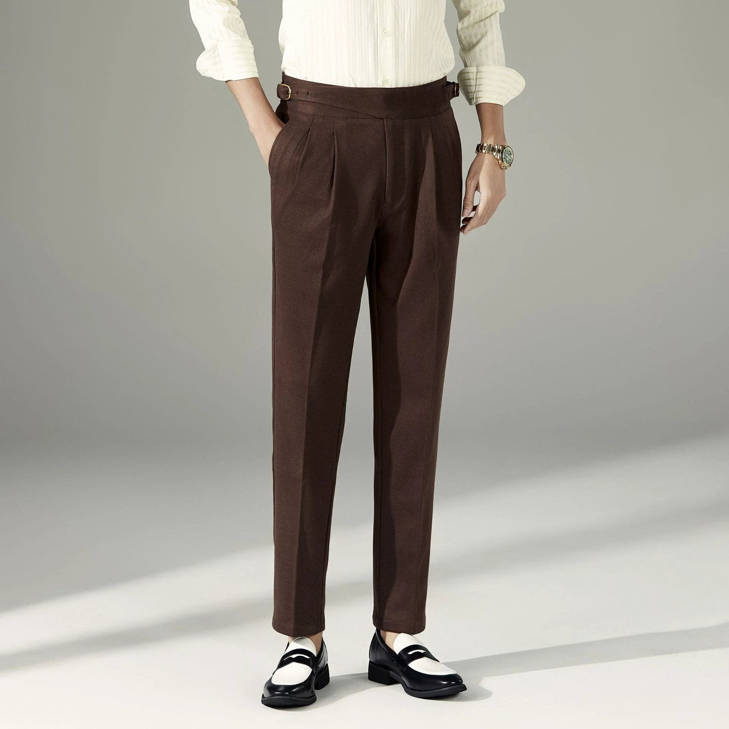 Pantalones casuales de negocios de corte entallado para hombre