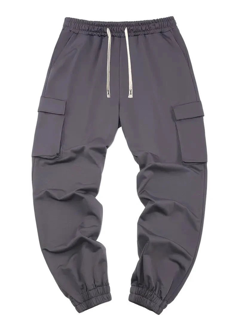 Pantalones de ocio ajustados con múltiples bolsillos para hombre