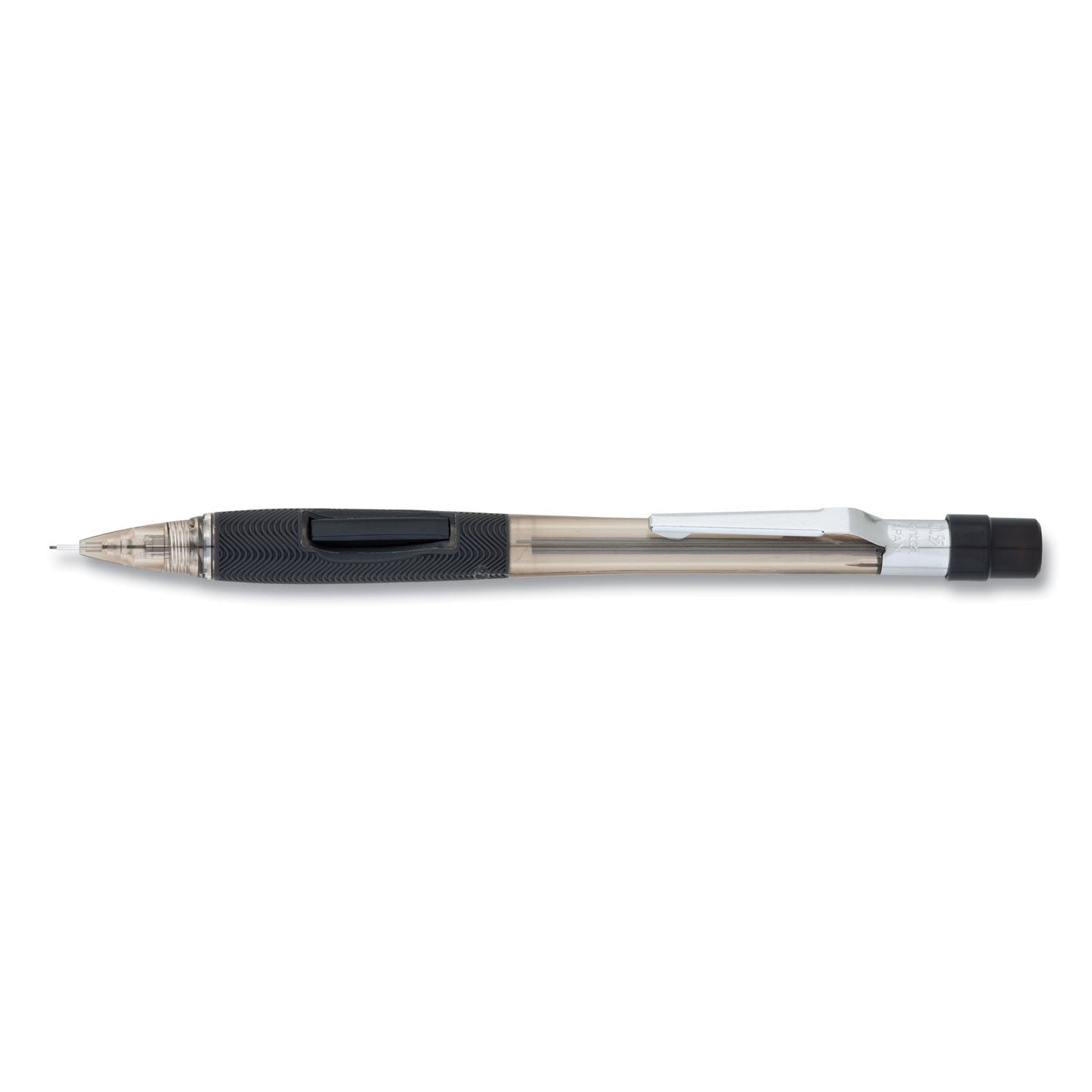 Pentel Quicker Clicker Mechanical Pencil, 0.5 mm, HB (#2.5), Black Lead, Transparent Smoke Barrel
