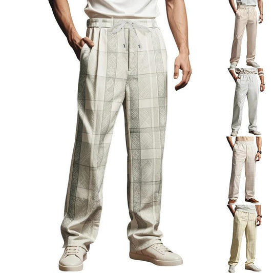 Pantalones casuales de negocios holgados y sencillos para hombre