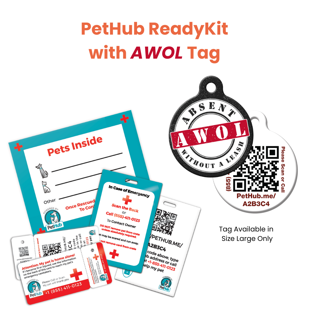 Kit completo de identificación de mascotas QR de PetHub: kit de emergencia completo