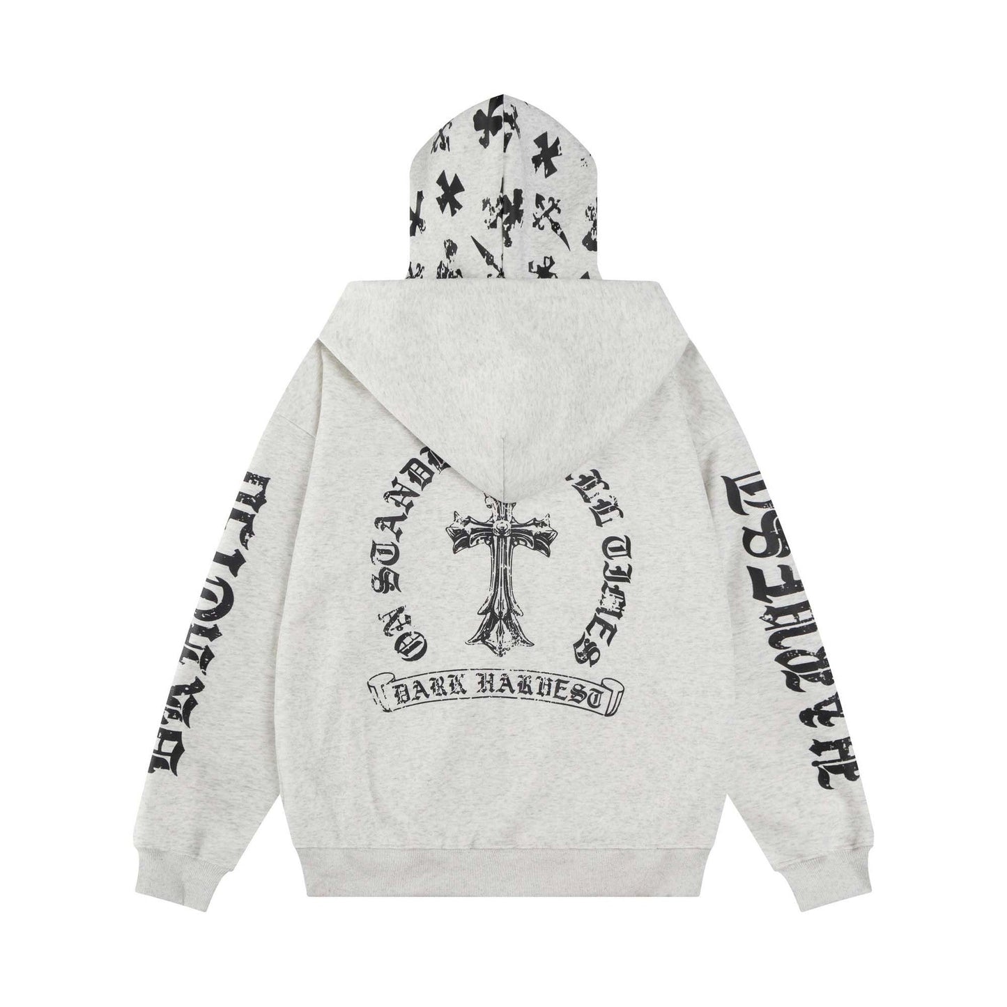 Sudadera con capucha con estampado de letras cruzadas