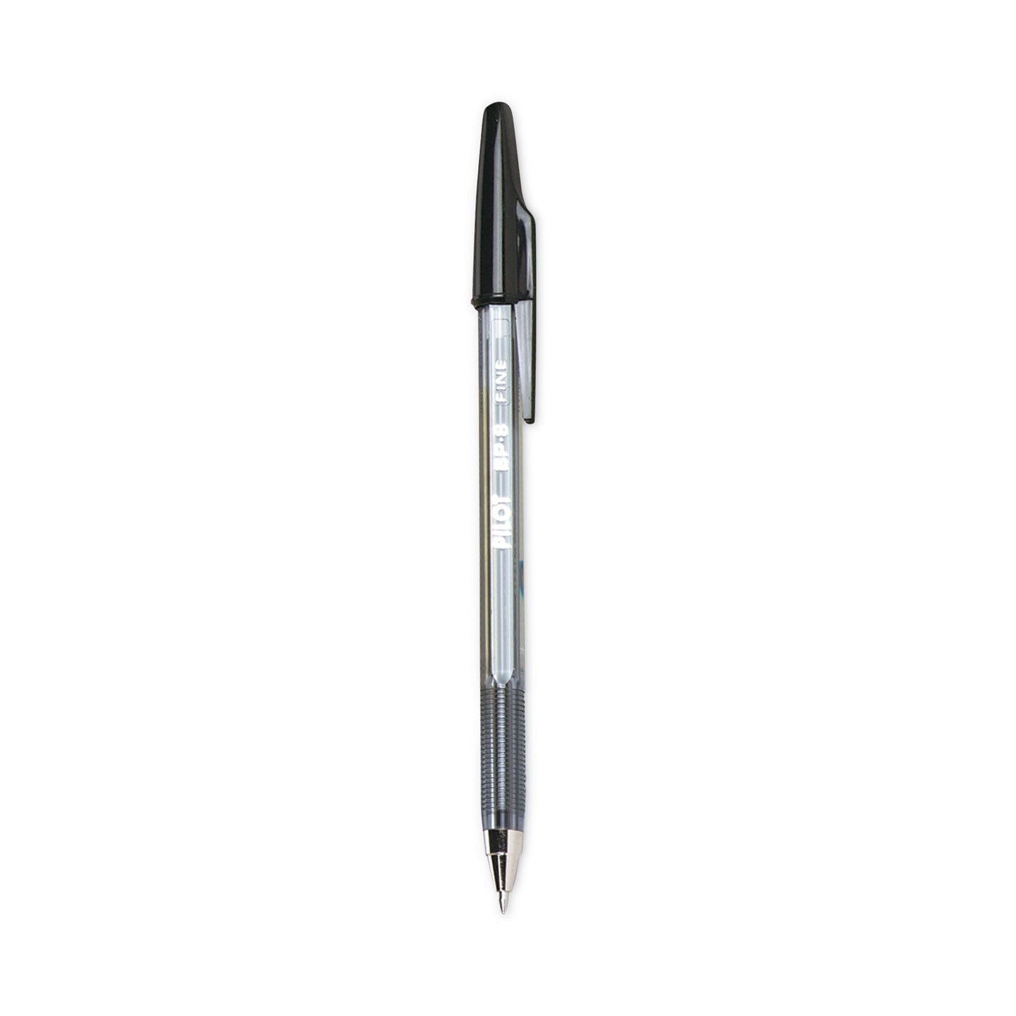 Pilot Better Ballpoint Pen, Stick, Fine 0.7 mm, Black Ink, Smoke Barrel, Dozen