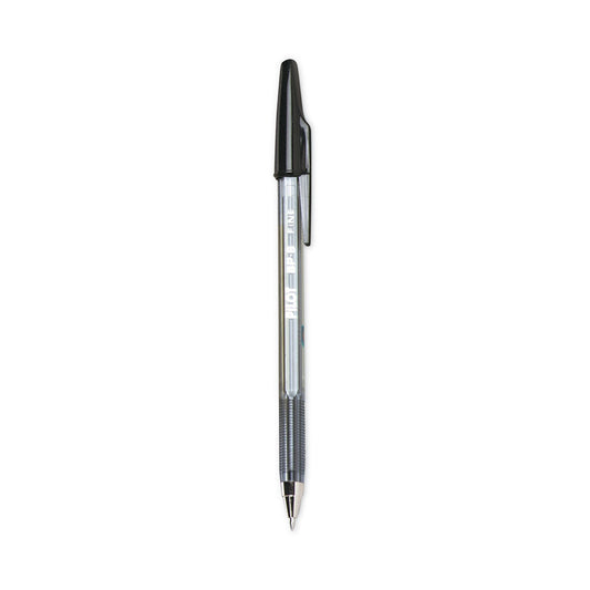 Pilot Better Ballpoint Pen, Stick, Fine 0.7 mm, Black Ink, Smoke Barrel, Dozen