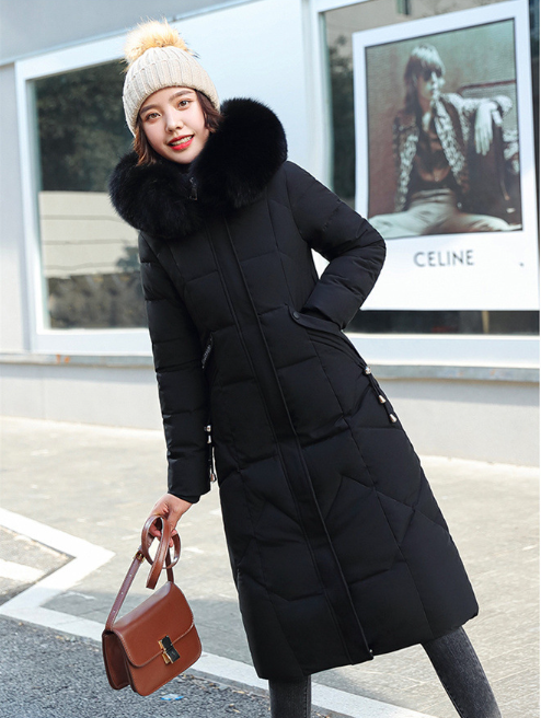 Chaqueta de invierno acolchada con cuello de piel grande