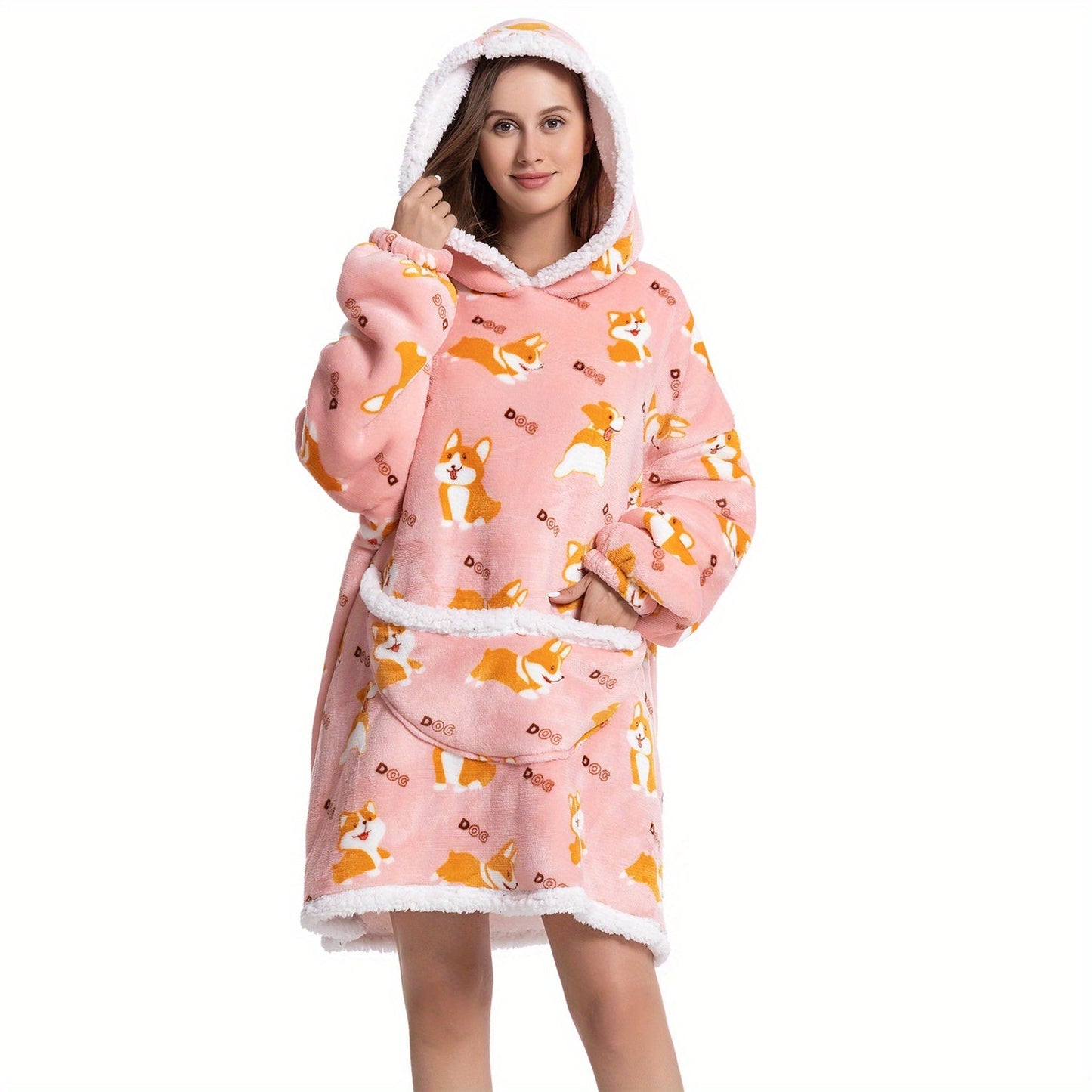 Manta extragrande con capucha, forro polar sherpa para mujer, ultrasuave y cálida, ideal como regalo.