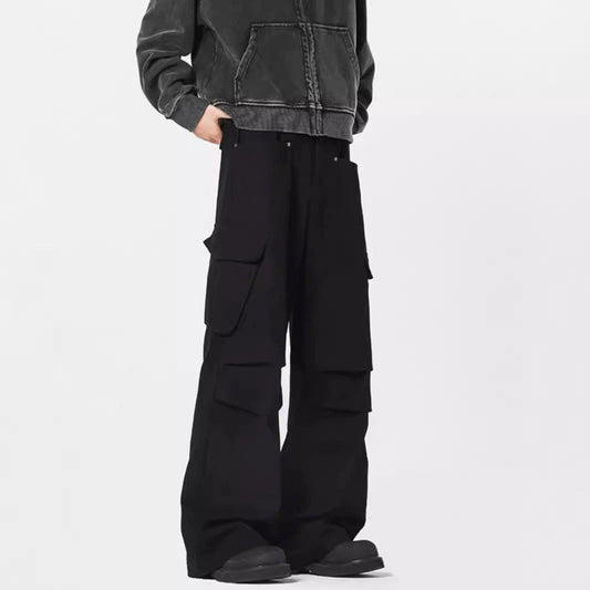 Pantalones cargo casuales rectos retro para hombre