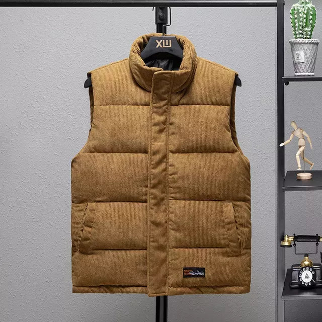 Chaleco de pana grueso para hombre - Chaqueta de rayas cálida y transpirable