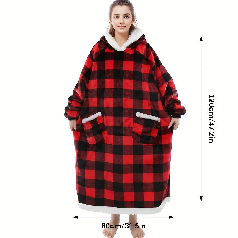 Manta con capucha supersuave y usable para mujer y hombre, sudadera sherpa extragrande con bolsillo, cálida y cómoda para adultos.