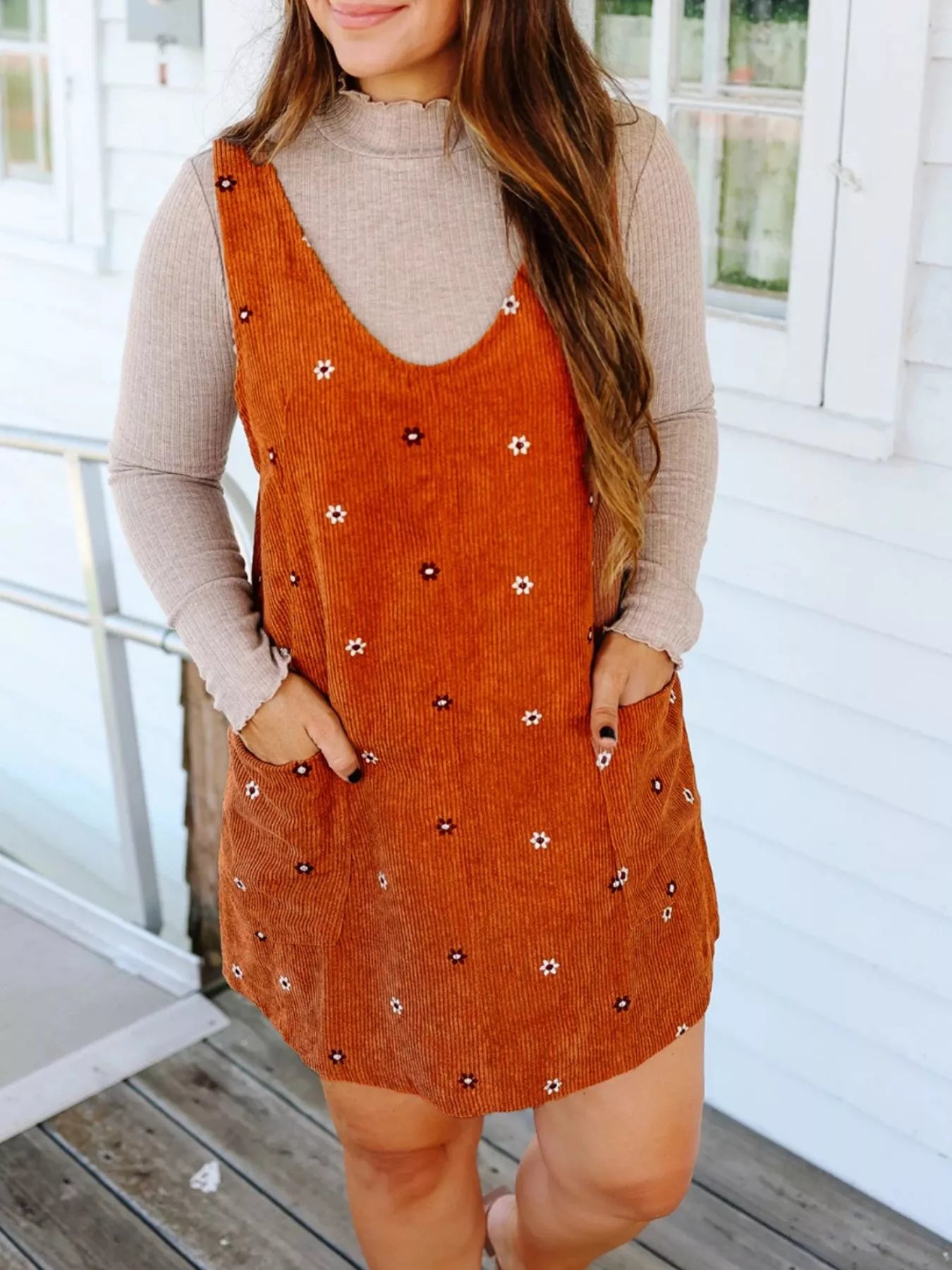 Vestido de pana floral