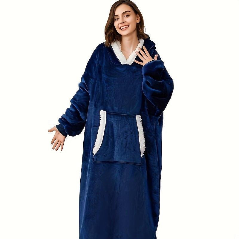 Manta con capucha acogedora y portátil, suave forro polar sherpa, bolsillos grandes, cinturón ajustable, regalo de invierno cálido para mujeres, hombres, novias y mamás. Perfecta para actividades en interiores y exteriores.
