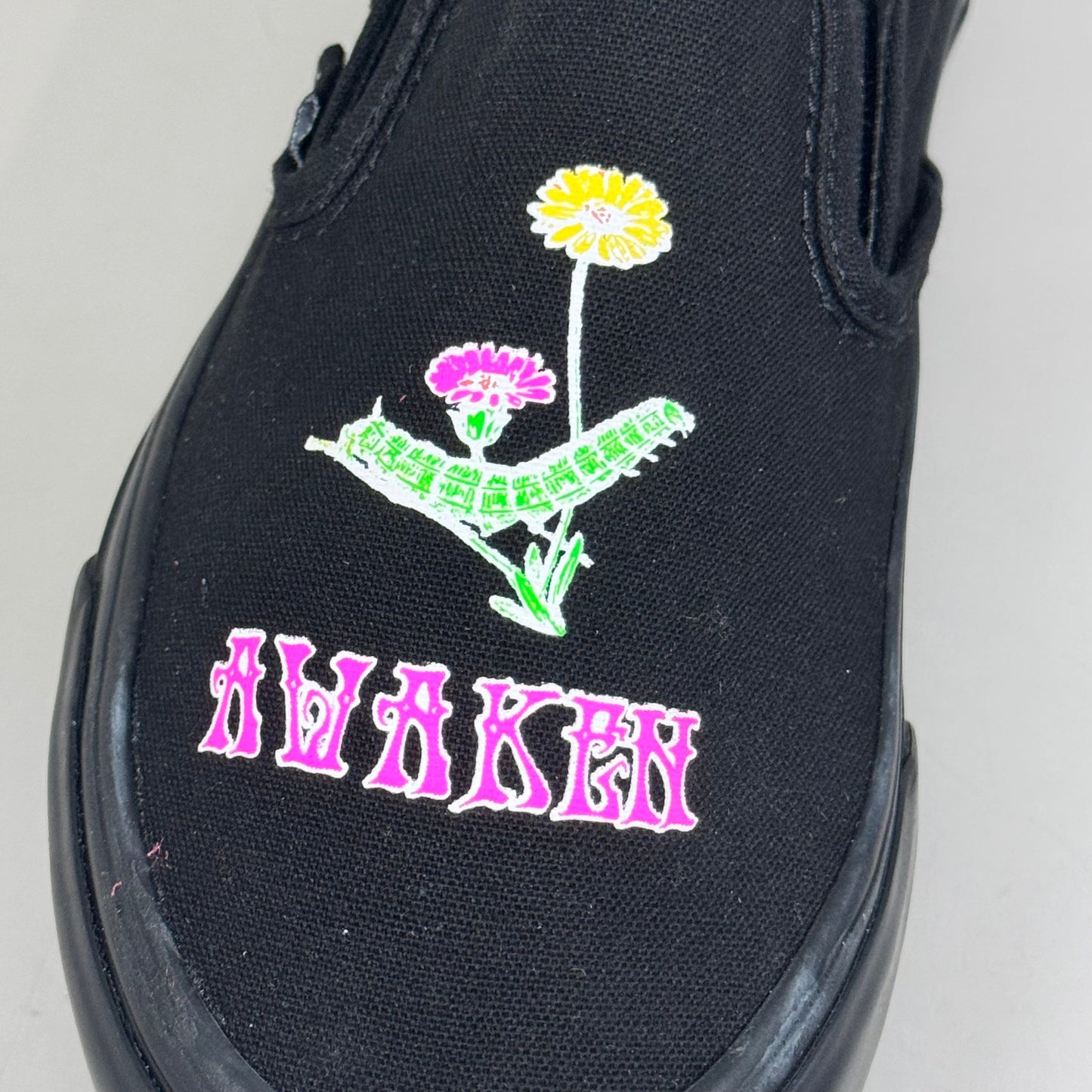 Zapatillas VANS Platform Awaken Desire con estampado que brillan en la oscuridad para hombre, talla 3.5, para mujer, talla 5, color negro