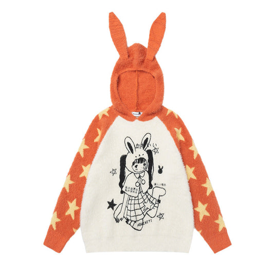 Anime Star Hoodie Women Soft Loose Knitwear Top