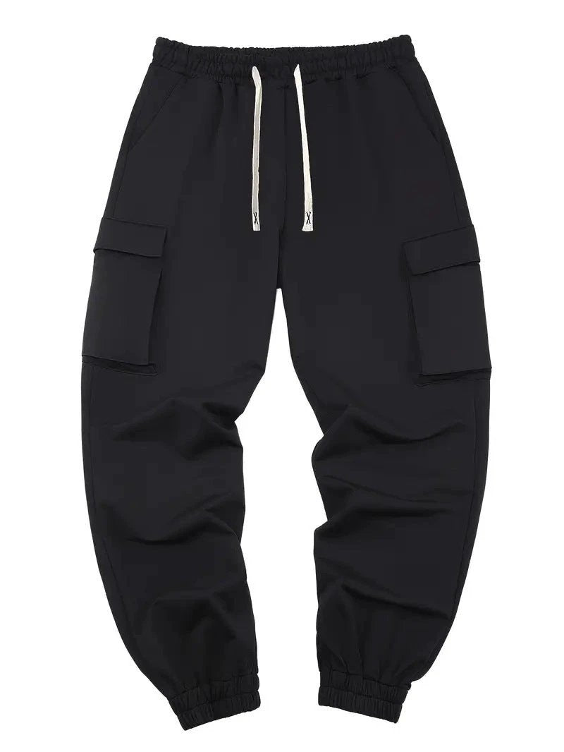 Pantalones de ocio ajustados con múltiples bolsillos para hombre