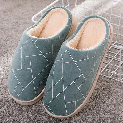 Cozy Plush Geometry Winter Slippers