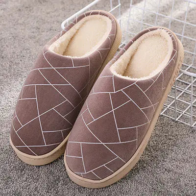 Cozy Plush Geometry Winter Slippers