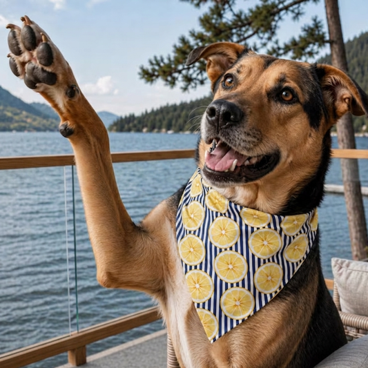 Bandana de limón para perro