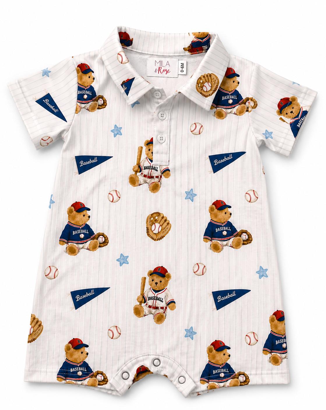 Baseball Bears Polo Shorty One-Piece