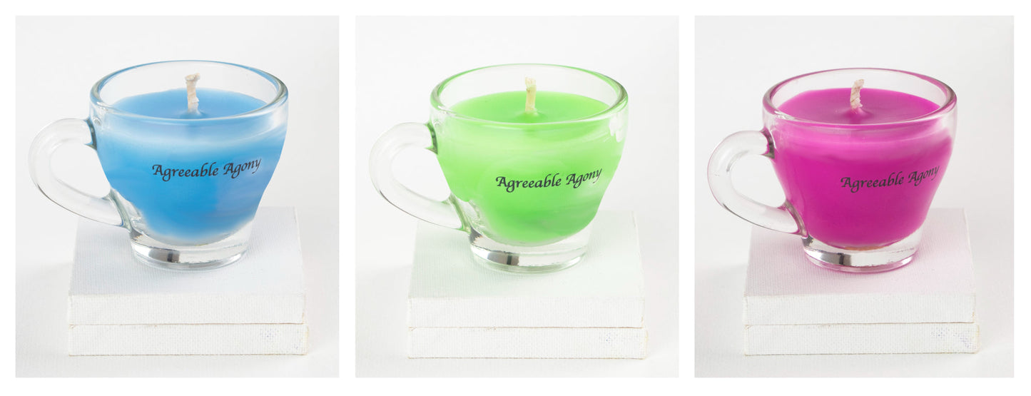Vela de cera Teacup Play - Baja temperatura - Parafina - Regular y luz negra - Mini
