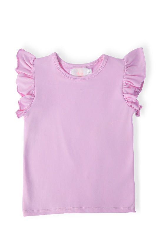 Bright Lilac S/S Ruffle Tee