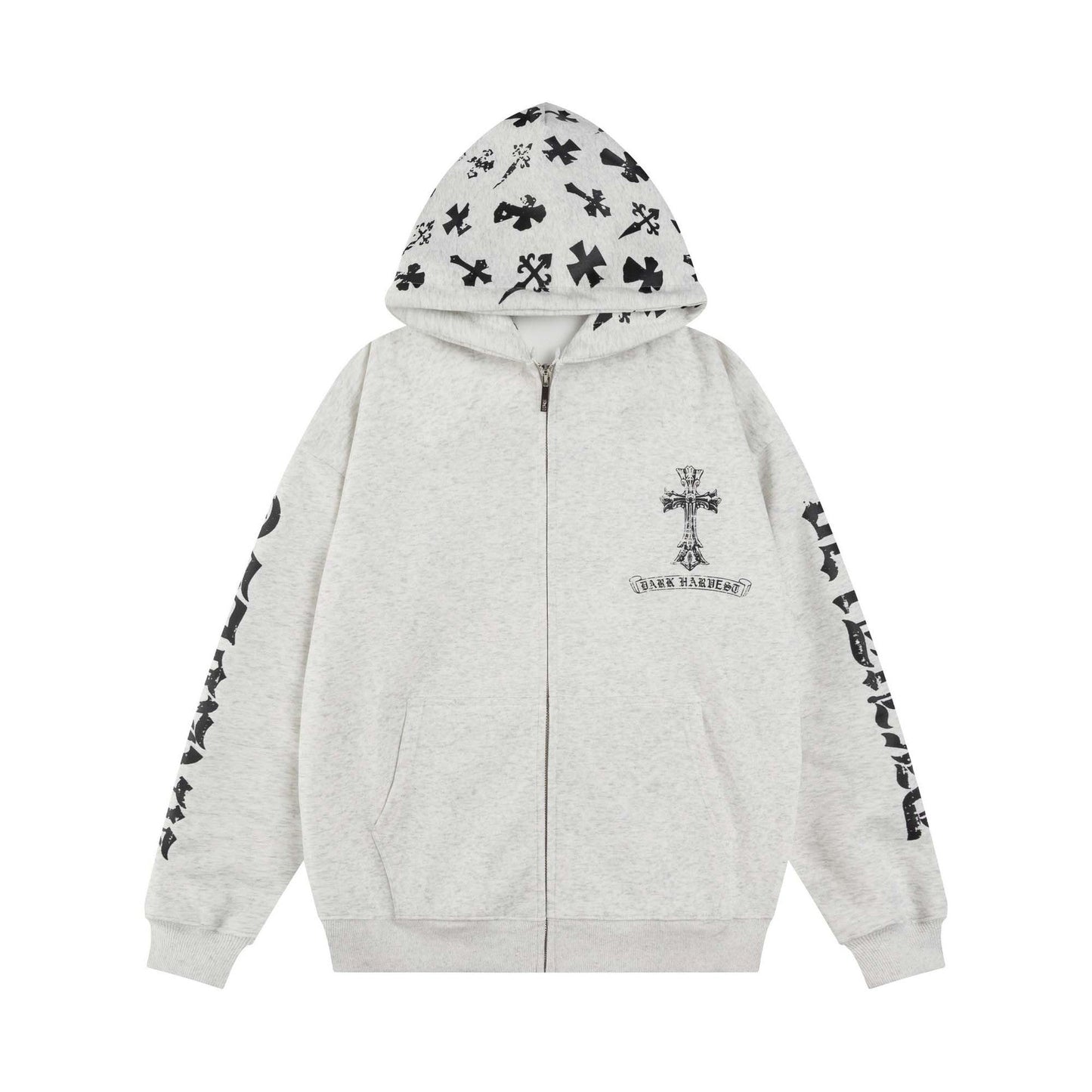 Sudadera con capucha con estampado de letras cruzadas