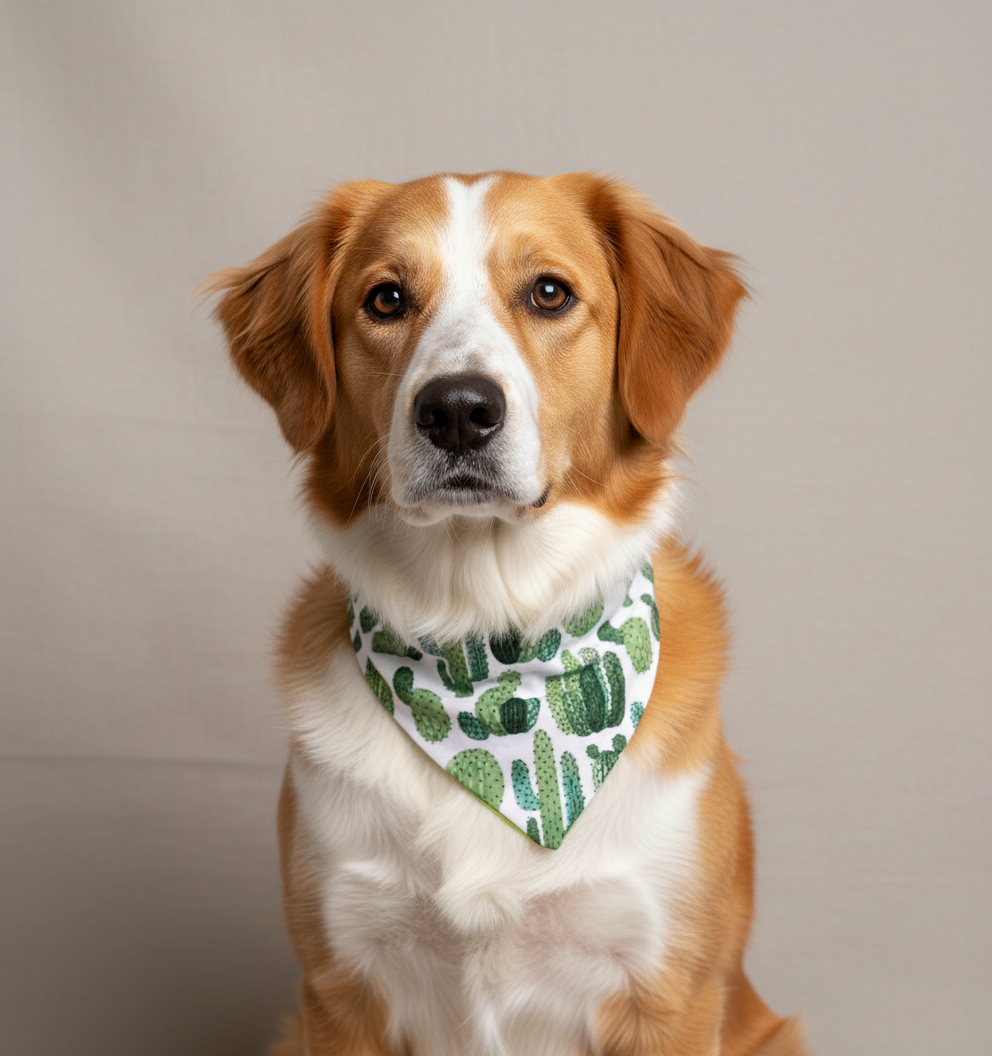Bandana para perro con diseño de cactus