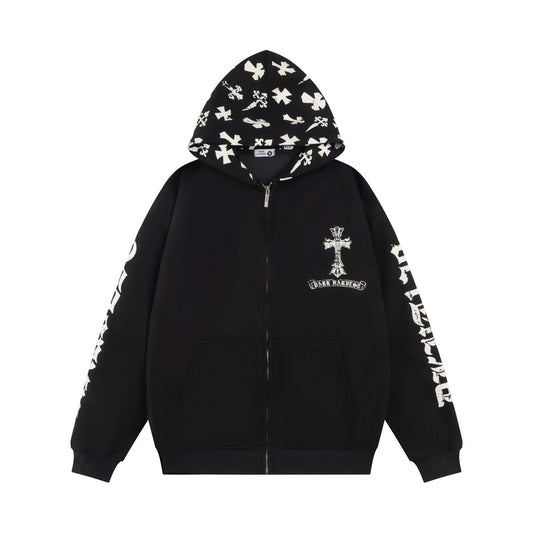 Cross Letter Print Hoodie