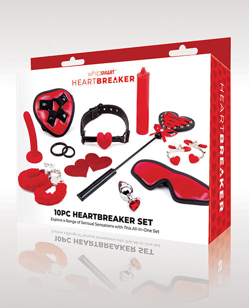 Juego de 10 piezas WhipSmart Heartbreaker - Negro/Rojo