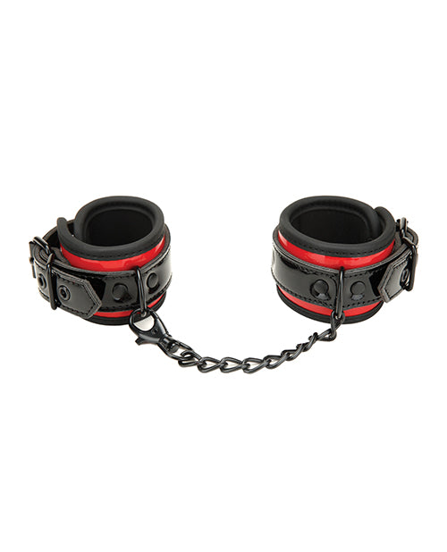 Esposas WhipSmart Heartbreaker Deluxe con hebilla - Negro/Rojo