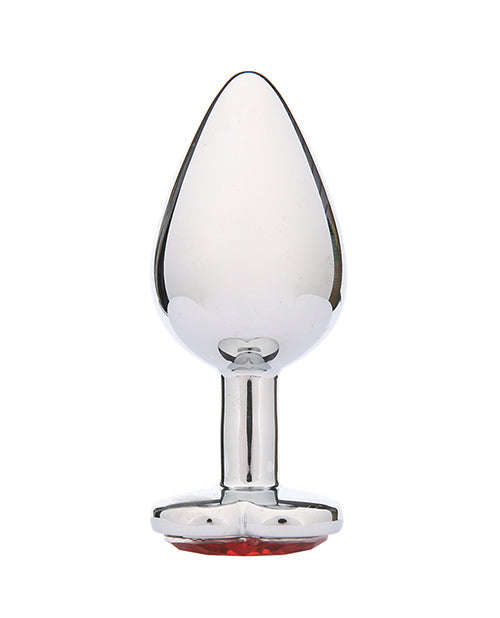 Tapón anal WhipSmart Heartbreaker de 7,6 cm con forma de corazón de cristal - Rojo