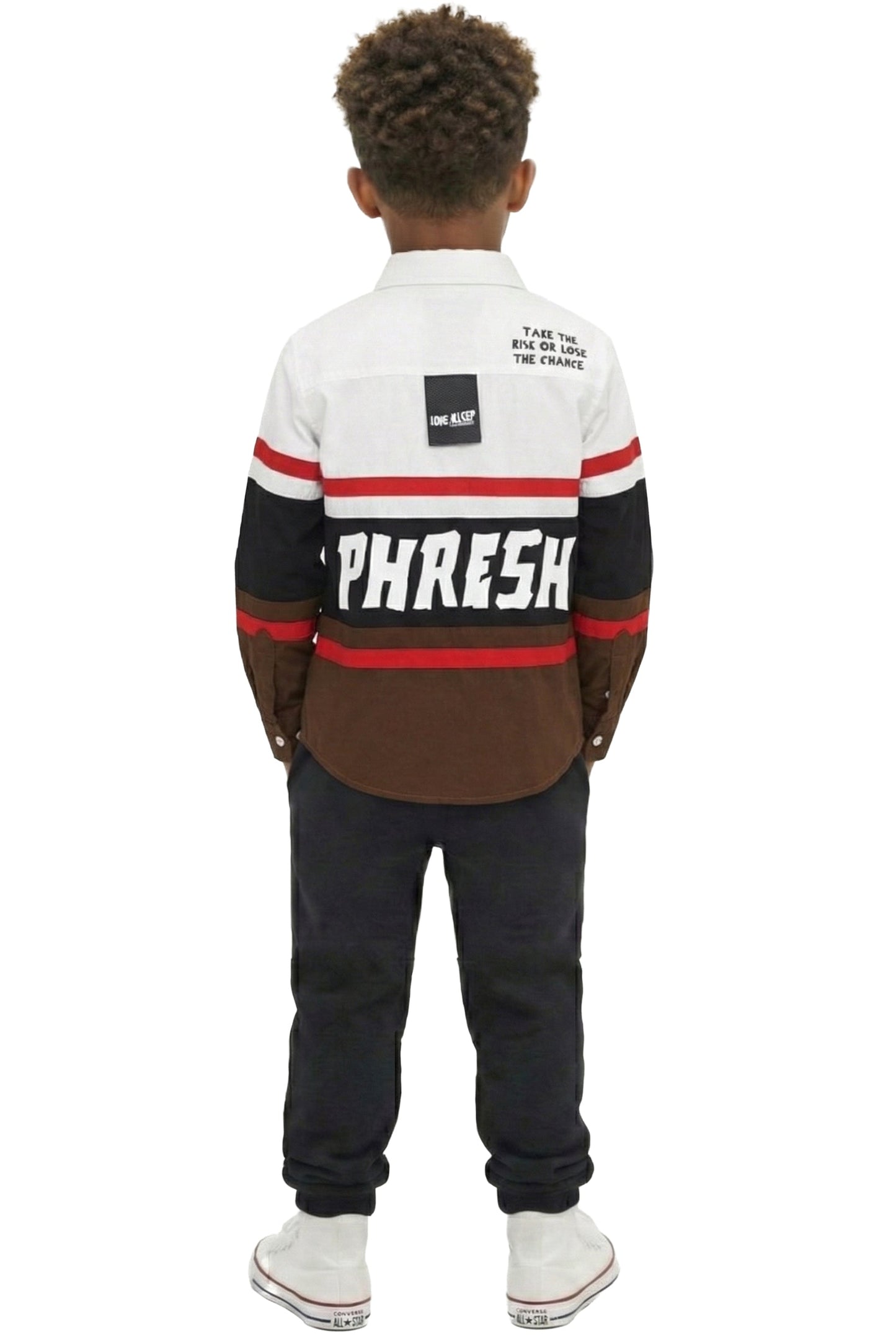 Camisa de sarga premium para niños TINSEL con bloques cortados multicolor