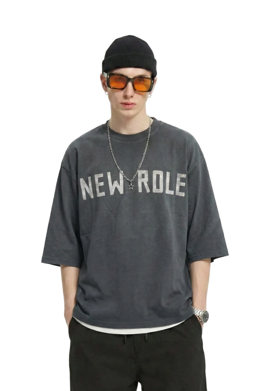 Camiseta crop top de manga 3/4 AVOYA S/N con collar desmontable