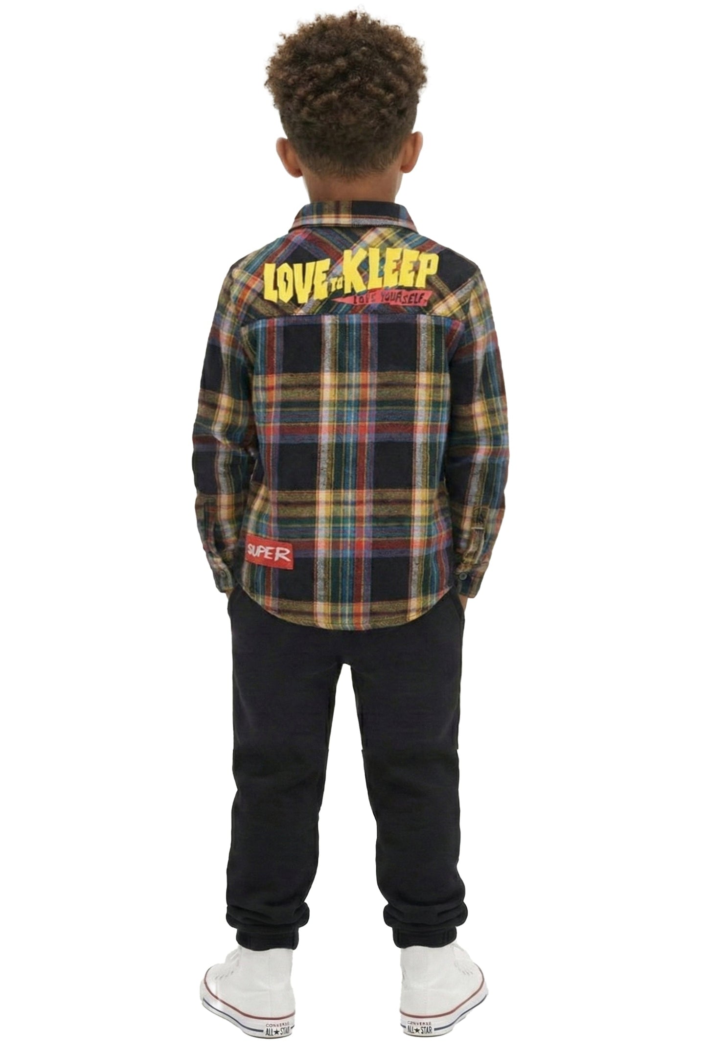 Camisa de franela premium con botones para niños MIKADO