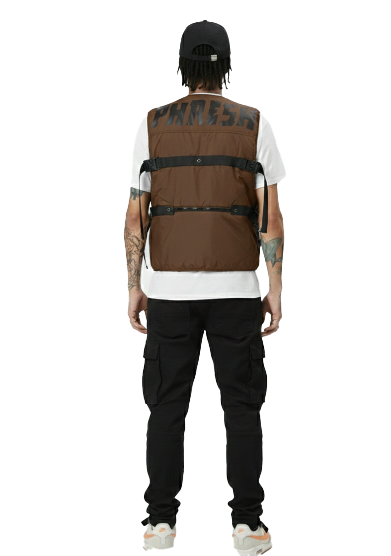 Chaleco acolchado premium HAZEL para hombre con cinta funcional y múltiples bolsillos