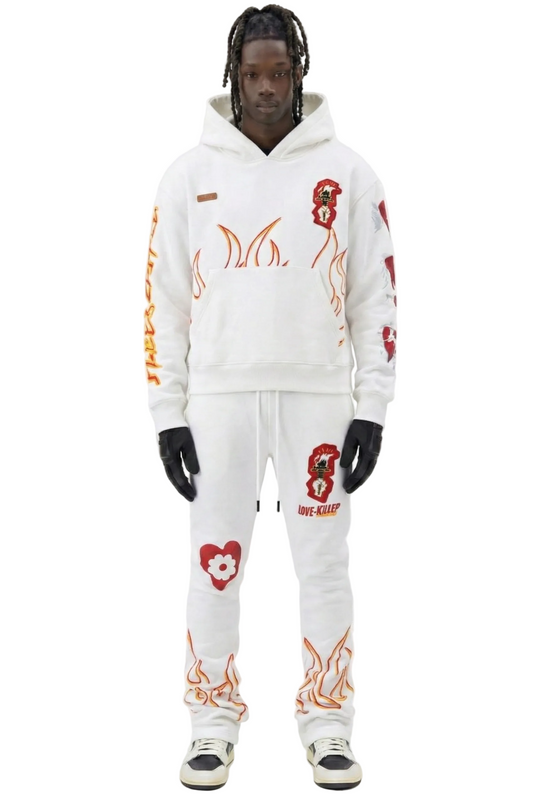 Sudadera con capucha y gráfico cepillado de peso pesado FROST