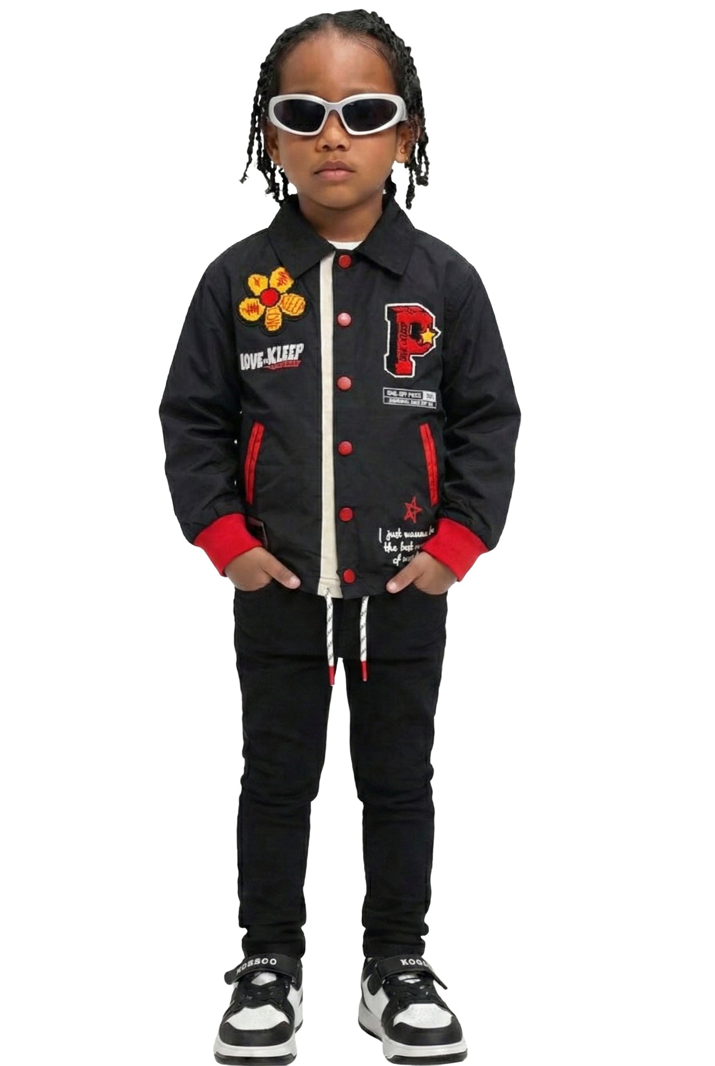 Chaqueta de entrenador de nailon premium para niños NOBLIN