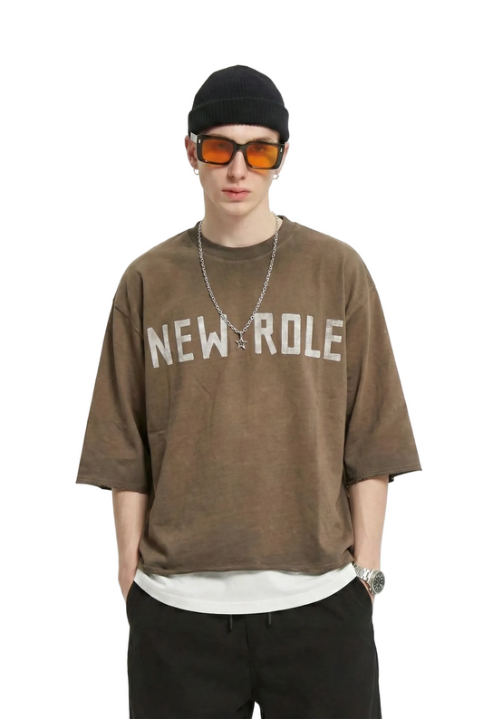 ELLE S/N Top corto de punto 3/4 con collar desmontable