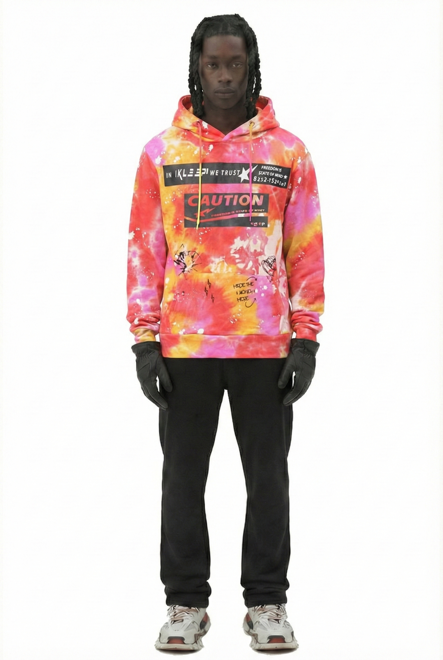 Sudadera con capucha premium con efecto tie dye de Mulberry para hombre