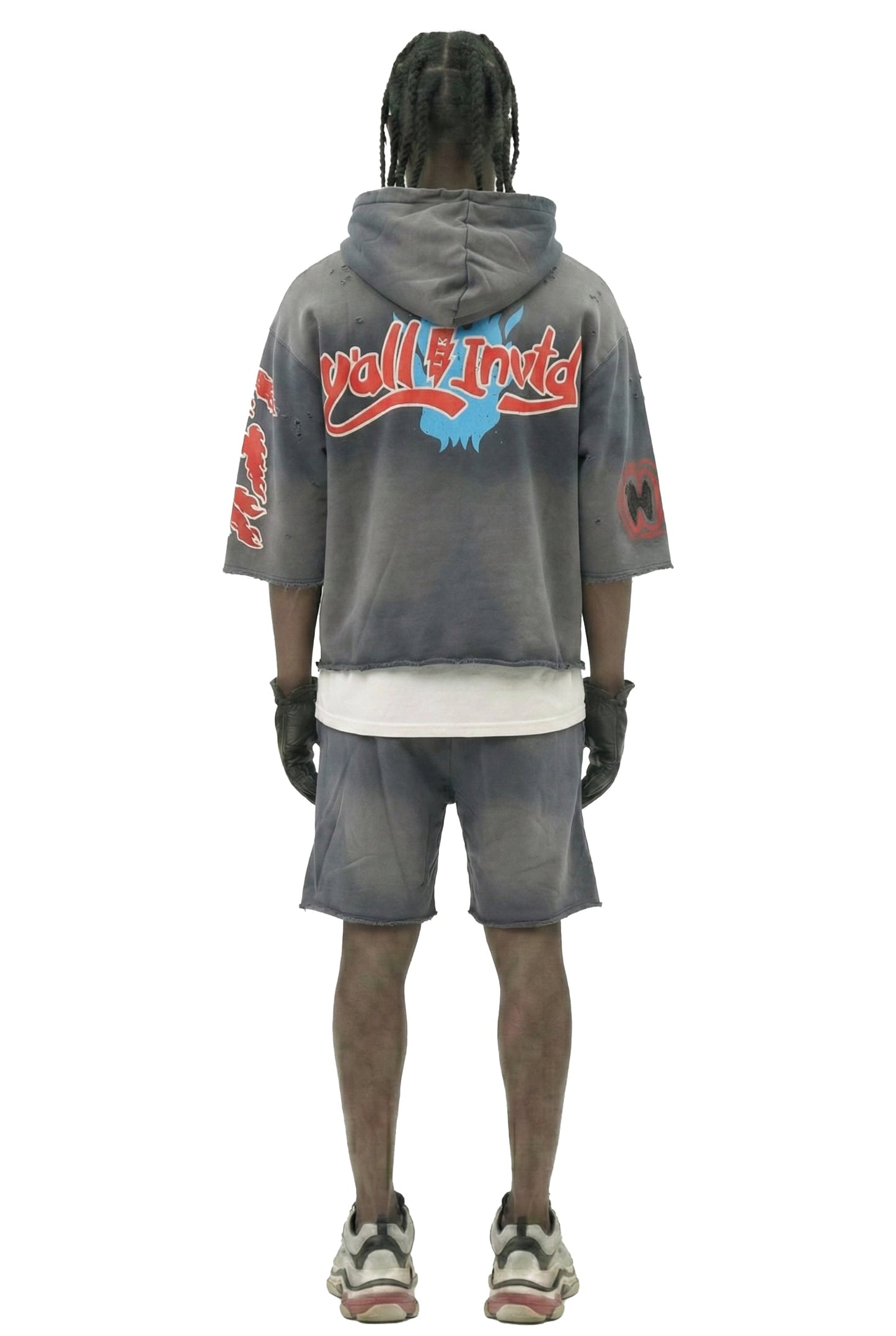 Sudadera con capucha y top corto de manga 3/4 de felpa francesa PORTER