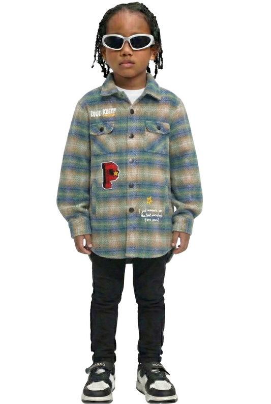 Camisa exterior de franela extragrande LAWN para niños